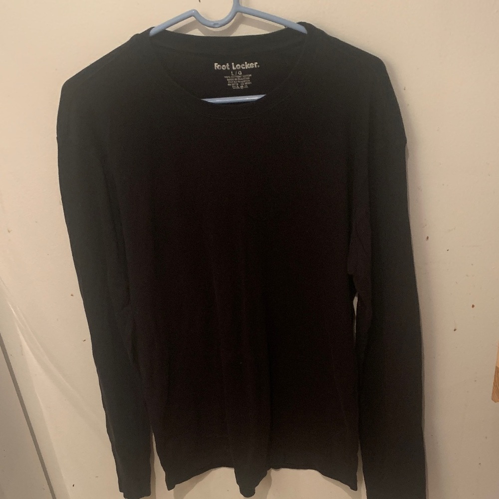Handsome Footlocker Ultra Soft Stretchy Long Sleeve Black Cotton Heavy T SZ L